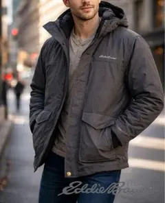 Eddie Bauer First Ascentダウンジャケット メンズLグレー