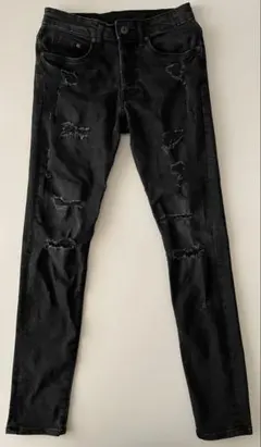【＆DENIM】アンドデニム クラッシュ加工 スキニーデニムパンツ H&M