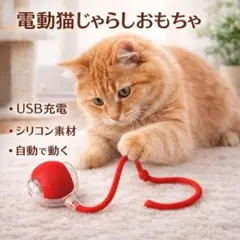 猫用 光る電動おもちゃ Type-C充電式 赤色　猫じゃらし