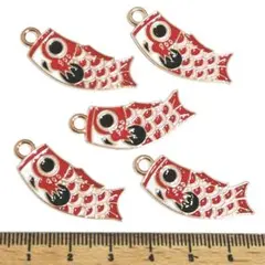 1セット⭐鯉のぼり(赤).。.:*5個♡ゴールドチャーム