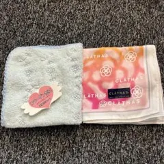 新品未使用CLATHAS 大判ハンカチ　天使のほっぺ タオルハンカチ2点セットのサムネイル