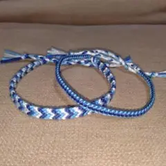 ミサンガ　２本セット　ハンドメイド　ブルー系4