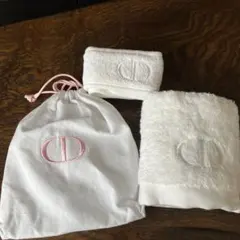 Christian Dior DIOR タオル　ヘアターバン　巾着セット