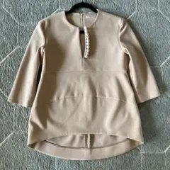 YOKO CHANロングスリーブパールスリットラインブラウスのサムネイル