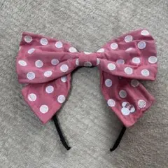 東京ディズニーリゾート　ミニー　水玉リボン　カチューシャ　ヘアクリップ付き