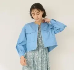 ANAYI/デニムライクジャケット/ライトブルー/シルク混のサムネイル