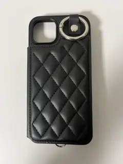 ブラック キルティング iPhone13 ケース