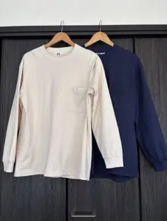 UNIQLO クルーネックT（長袖）2色セット L