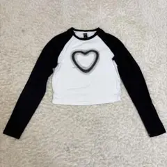 Dazy ハートプリント クロップドTシャツ Mサイズ