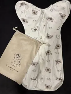 スワドル　クマ柄 Sサイズ ベビーおくるみ 収納袋付き