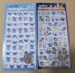 【正規品】ボンボンドロップシール　スティッチ　ズートピア　ミニ　2枚セット