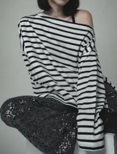 k3&co. ケイスリーアンドコー アシンメトリック　ボーダーTシャツ