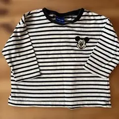 Disney ミッキーマウス ストライプ Tシャツ 80