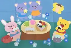 春　４月５月　ネモフィラ　花　動物　壁面　壁面飾り