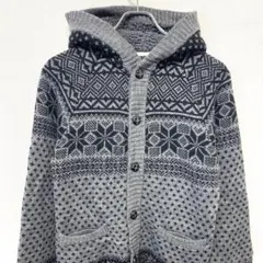 vintage 古着 続柄 ニットカーディガン フード付き 長袖 アメカジ