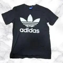 adidas ブラック Tシャツ ビッグロゴMレディース 古着