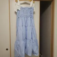 肩リボンチェックワンピースのサムネイル