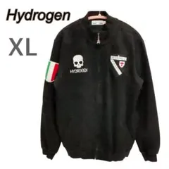 ハイドロゲン パーカー ドクロ 裏起毛 チャック ジップアップ 黒