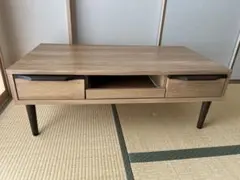 木目調長テーブル 引き出し付きのサムネイル