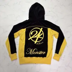 24karats ベロアパーカー ジャージ ブラック イエロー