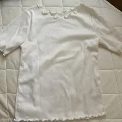 リブ編みホワイトTシャツ Mサイズ INGNI
