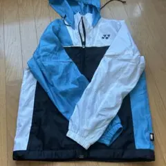 YONEX フード付きジャケット 青/白/黒　ヒートウェア　ヴィンドブレーカー