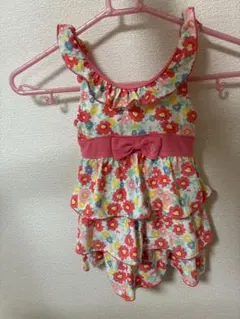 ミキハウス　花柄 女の子用 ワンピース水着 110