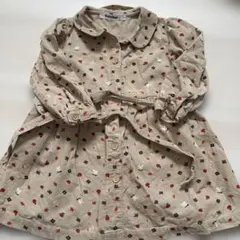 familiar コーデュロイ花柄ワンピース 90