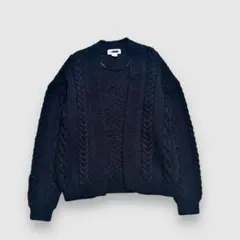 H B&Y UNITED ARROWS ケーブルニットカーディガン ブラック M