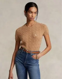 ポロ ラルフローレン 半袖　ケーブルニット　カシミヤ混　現行タグ　完売品