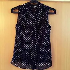 フリル ドット ノースリーブブラウス♡