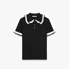 新品未使用　ZARA ビジューポロセーター　Lサイズ