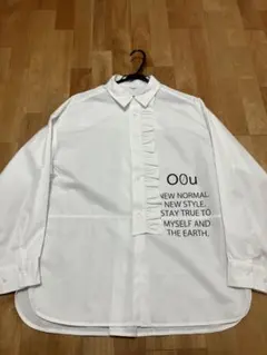 O0U オーゼロユー　レギュラーカラーシャツ（フリル取外し可）新品未使用ホワイト