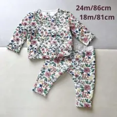 PETITBATEAU プチバトー　花柄カーディガン　キルティングパンツ