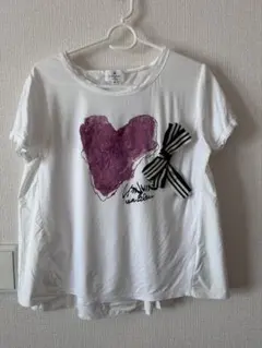 ランバンオンブルー　リボン付きハートTシャツのサムネイル