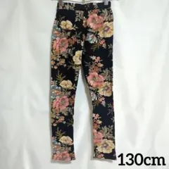 Bee des Bee レギンス スパッツ 花柄 ブラック 130cm