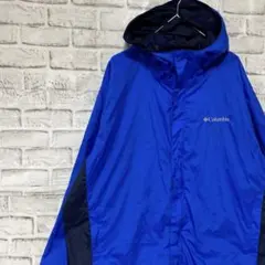 コロンビア　マウンテンパーカー　ブルーXL ロゴ刺繍アウトドア0205