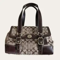 COACH 10384 Y2K Brown Turnlock Tote bag - メルカリ