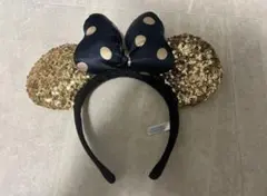 ミッキー耳カチューシャ ゴールドとネイビー