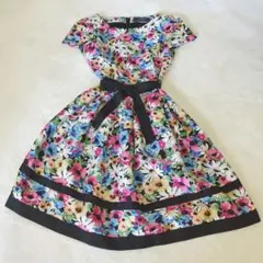 エムズグレイシー　花柄ワンピース　リボン付き