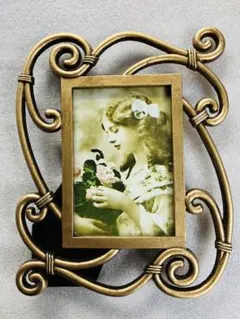 ビンテージ風 ヨーロピアン フラワー アンティーク風 写真立て★フォトスタンドＣ