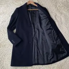 極美品✨ユナイテッドアローズ　チェスターコート　カシミヤ混　ロング丈　ブラック ビューティー＆ユース ユナイテッドアローズのチェスターコート