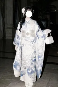 振袖フルセット 豪華 白乱菊 可愛い 白 グレー - メルカリ