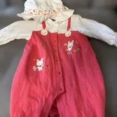 ミキハウス ロンパース・帽子セット