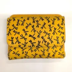 印伝　二つ折り財布　黄色　イエロー