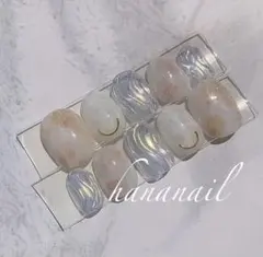 ネイルチップ ベリーショート ニュアンス 大理石