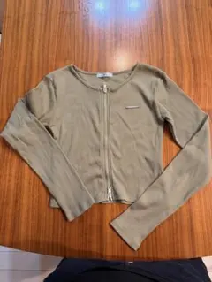 ems excite ダブルジップ リブニット ショート丈 韓国系