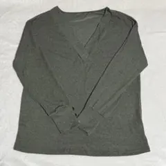 新品　SHEIN レディース　Ｖネック長袖Tシャツ　袖口ボタン付き