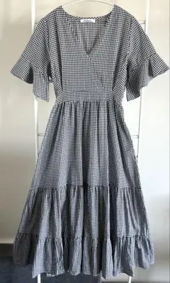 Edit Sheenエディットシーン ギンガムチェックティアードワンピース黒✖️白