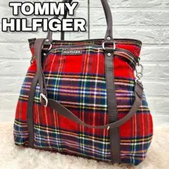 【美品⭐】トミーヒルフィガー 2way トートバッグ チェック柄 A4収納のサムネイル